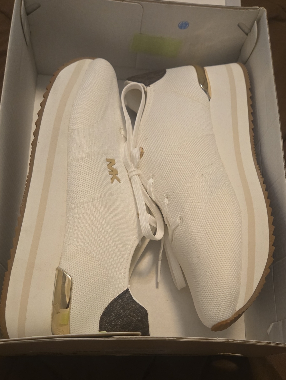 Michael Kors MONIQUE TRAINER Platform Sneakers with Gold Accents